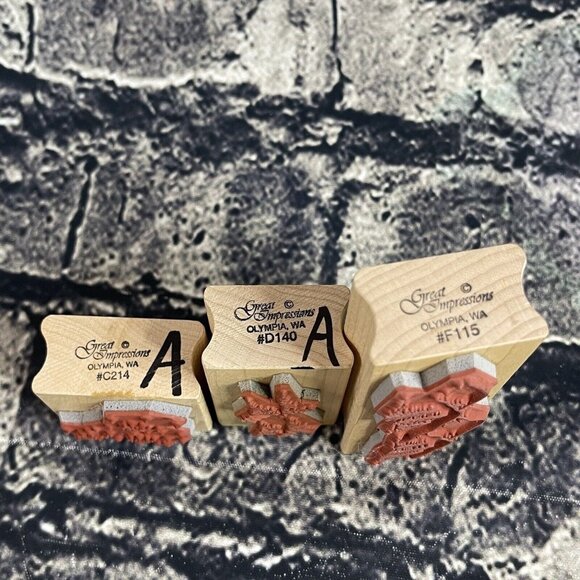 Great Impressions Rubber Stamp tree grass snowflake C214 D140 F115 - Picture 4 of 7